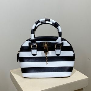 Aldo Black and White Stripe Handbag